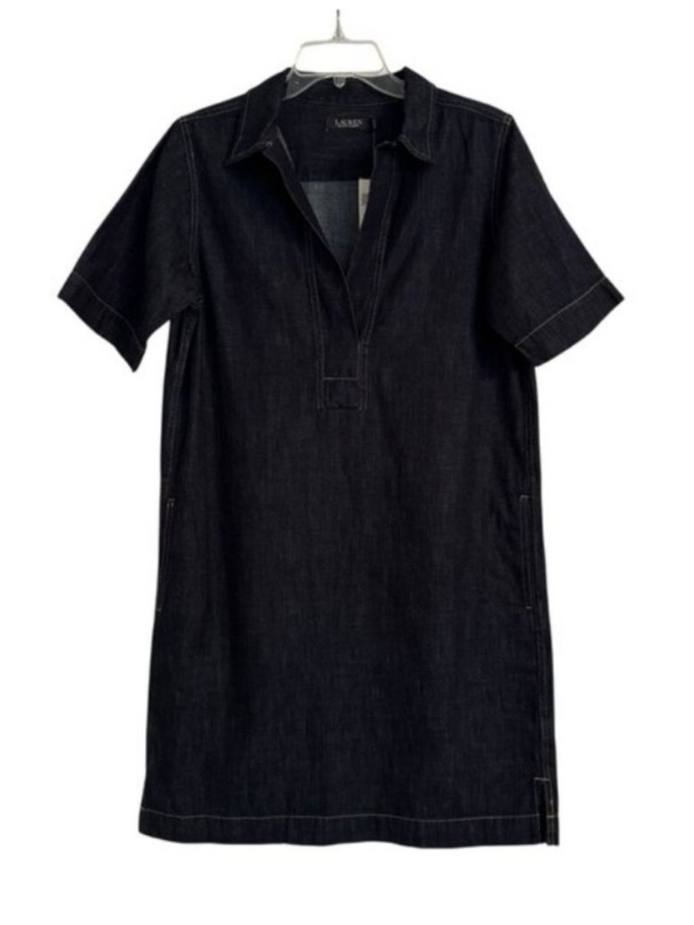 NWT Lauren Ralph Lauren Denim Shirt Dress Dark Navy Jones Street Wash Size M - Picture 6 of 14